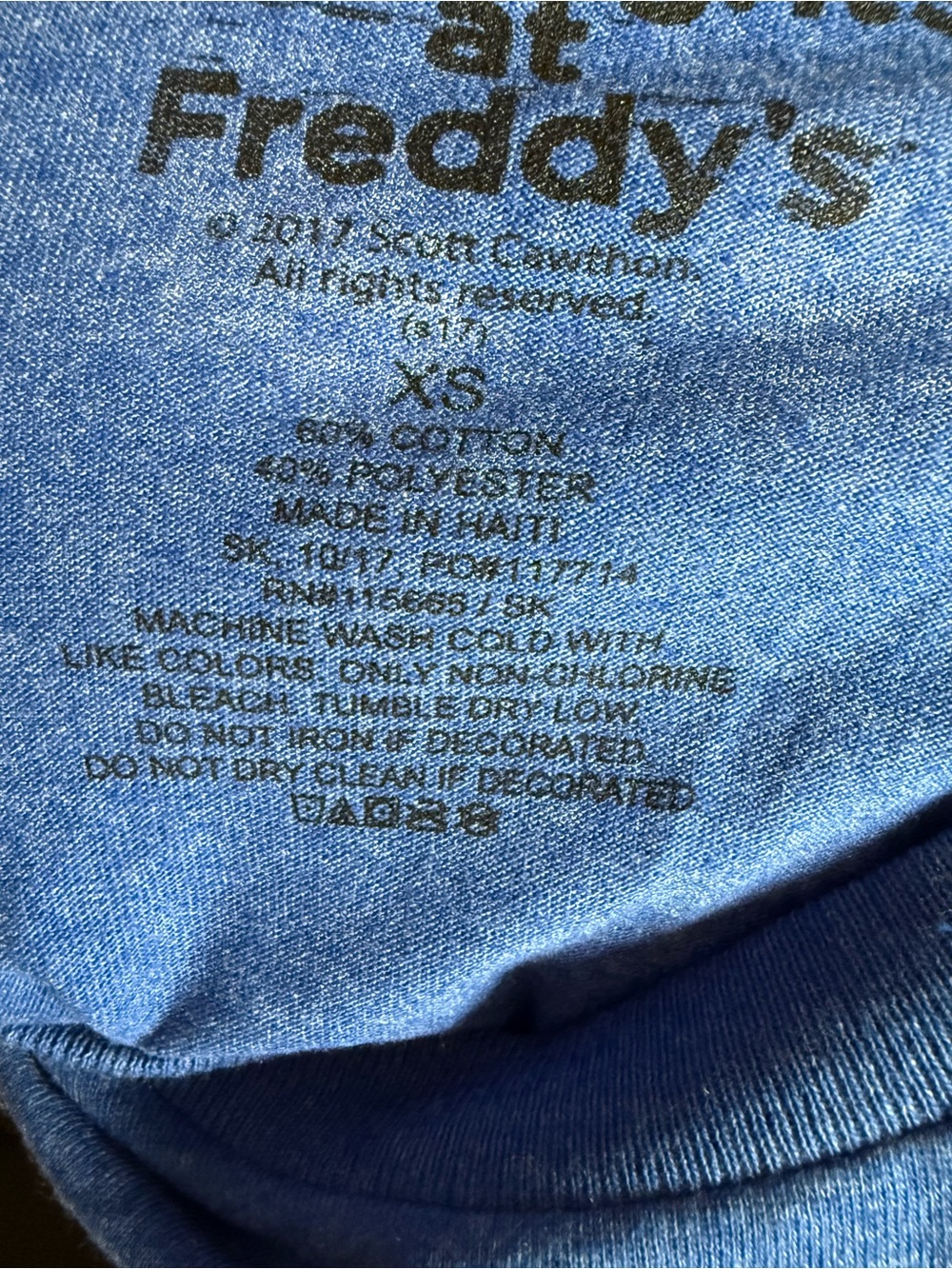 Five Nights at Freddy's Blue Graphic Tee boys XS - Picture 4 of 6